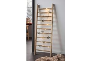 ‎DEKOLEIDENSCHAFT Dekoleidenschaft Deko-Leiter “Landhaus” aus Holz, 98 cm hoch, Handtuchhalter, Rankhilfe, Garten-Deko, Anlegeleiter, Holzleiter, Kletterhilfe, Handtuchständer, Kleiderständer, Pflanzenleiter