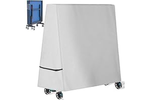 OUTTDID Folding Table Tennis Table Cover, 600D Waterproof Ping Pong Table Protection Outdoor and Indoor, Universal Upright Ping Pong Table Cover -- 166x72/36x186cm