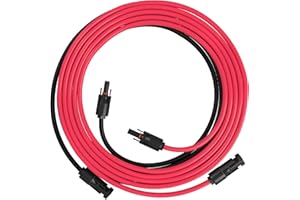 BLUETTI Cable Solar De 5M, Cable De Extensión Solar Con Panel Solar Hembra y Conector, Adaptador de Panel Solar, Rojo + Negro Cable Solar Para Cable De Panel Solar De Coche (5M)