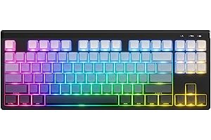 ZIYOU LANG M87V2 Triple-Mode Gaming Keyboard - Wireless, Bluetooth, Wired, RGB Backlit, Soft Silicone Quiet Switches, Side-Lit Keycaps, 4000mAh Battery, 87-Key Compact Layout
