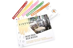 VINOX® – 50 Winecards für Weinliebhaber I Mehr über Wein wissen I Wein Tasting für zu Hause I Besonderes Wein Geschenk Set zu Weihnachten I Made in Germany