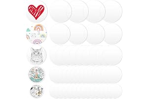 Swpeet 50 st 2 tum/ 2,6 tum/ 2,75 tum/ 3,5 tum/ 4 tum dick 1mm klar Acryl Kreisblatt Kit, rund transparent skiva Ornament Bla