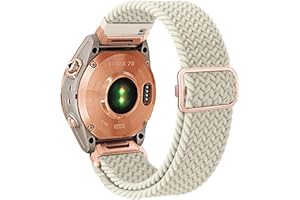 TUCOMO Nylonowa pleciona bransoletka do Garmin Fenix 7S/ Fenix 6S/ Fenix 5S/ Descent Mk2S, Quick Fit, 20 mm, rozciągliwy, elastyczny pasek do zegarka Garmin epix Pro 42 mm, dla mężczyzn i kobiet