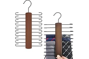 2 ställ för slips, roterbart 360°, 20 pinnar för slipsförvaring, bä , scarf, garderobsorganisation
