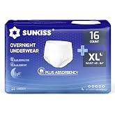 SUNKISS TrustPlus Adult Diapers Unisex XL Night, 16 Pcs | High Absorbency, Odor Control, Anti-Leak Protection for Men and Wom