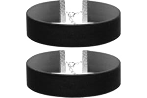 JITNGA 2 Gargantillas De Terciopelo, Gargantilla De Cinta, Collar De Joyería Punk, Gargantilla Sexy Para Mujeres Y Niñas (Negro)