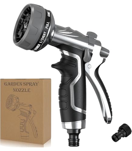 Eden Pro Metal Ugello Per Tubo Da Giardino A Controllo Pollice – 6 Modalità Di Spruzzo (Turbo, Jet, Mist) Con Set Raccordi Rapidi - 2