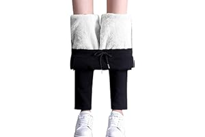 CheChury Mujeres Térmica Pantalones Deportivos Elásticos Forrado de Terciopelo Grueso Ajustable Termicos Pierna Recta Leggins Otoño e Invierno Leggings de Cintura Alta con Bolsillos