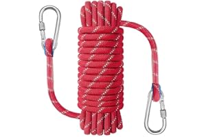 NorthPada 10 mm x 3 Meters Boot Marine Seil für Bootfahren, Angeln, Rafting, Camping, Wandern, Jagen, Festmachen, Schwimmen, Anker, Andocken, Rettung, Knoten Praxis mit Haken Rot