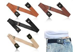 Emezddo 4 stycken bälten utan spänne, elastisk justerbar stretch, osynliga barnbä , används för barn pojkar flickor kvinnor män jeans byxor klänning