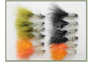 TROUTFLIES UK LURE FLIES Humongous Trout Flies 12 Pack, Silver Body Lures, Size 10, For fly Fishing