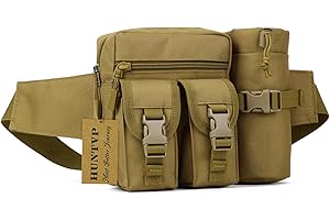 HUNTVP Bolso de Cintura Bolsa de Riñonera Mochila de Bandolera Estilo Militar Táctical Molle Bolsa de Múltiple Función Impermeable para Aire Libre Correr Senderismo Ciclismo Camping