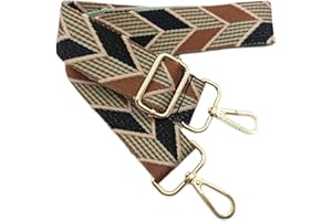 KERIOCUSI Tracolla Colorate per Borse Donna Cinghia della Borsa Larga Nero-Marrone, Tracolla Regolabile con Gold Moschettone, Durevole per Crossbody Borsa, Borsetta, DIY Spalla Accessori per Ragazze, 203