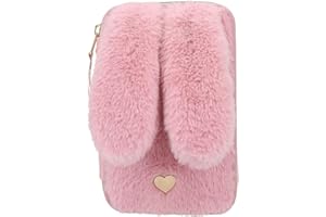 Depesche 12864 Princess Mimi Bunny Ballet - wypełniony 2-komorowy piórnik z różowym pluszowym futerkiem i długimi uszami, piórnik z kolorowymi kredkami, gumką, temperówką i nie tylko.