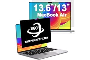 LUSA DESIGN 360° Privacy Screen MacBook Air 13.6 Inch (2022-2025, M2, M3, M4)&MacBook Air 13 (2018-2021, M1), 360° Removable Matte Anti Glare Blue Light Protector Private Filter