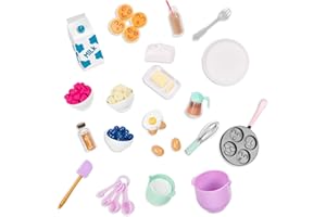 Our Generation - Despierta al Sabor - Set de Desayuno con Tortitas - Jugar a la Comida - Juguete de Cocina - Accesorios para muñecas de 46 cm - Juguete para niños a Partir de 3 años