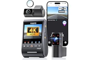 VIOFO A329S 3CH 4K Dashcam vorne hinten, 4K + 2K + 2K Dashcam Auto 3 Lens, Energiespar-Parkmodus, 210°Ultraweitwinkel Innenkamera, Wi-Fi 6 u. App Steuerung, Drei STARVIS 2 Autokamera, optional 4TB SSD