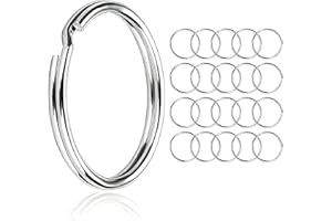 AIOUNIYA 20 Stück 304 Schlüsselringe Edelstahl, 25mm Schlüsselring, Runde Schlüsselringe Geeignet für alle Arten von Schlüsseln, Kunsthandwerk (25mm-20pcs)