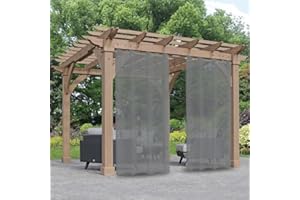 ‎CLOTHINK Clothink Outdoor Vorhang Wetterfest Mit Ösen Transparent Rostfrei mit Ösen für Terrasse Garten Balkon Familienhaushalte einfache Montage farbecht haltbar(132x215cm, 1Stück,Grau)