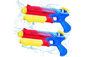 FANSIY Wasserpistole für Kinder Erwachsene 2er Wasserspritzpistole mit 10 Meter großer Reichweite Super Wasser Soaker Wasserspielzeug Sommer Schwimmbad Strand Outdoor Spaß Wasserschlacht Spielzeug(Blau Rot)