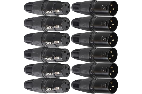GERUI 12 st 3-polig XLR-kontakter, XLR-kontakter och uttag | Mikrofon kabelkontakt, lödanslutning, inbyggt uttag, för mikrofo