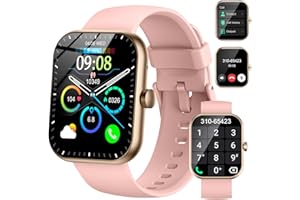 MOTAST Smartwatch Uomo Donna, 1.96" Orologio Smartwatch con Effettua/Risposta Chiamate, 112+ Sportive Smart Watch con Contapassi, Sonno/Cardiofrequenzimetro, IP68 Impermeabile Fitness Tracker, Oro Rosa