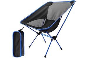 SEQUPR Chaise de Camping Pliable avec Sac de Transport, Chaise de Plage Compacte, Chaise Pliante Portable Légère, Solide, pour Les Voyages, La Randonnée, Le Camping, Le Pique-Nique