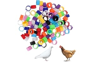 EUYKQNOI 100 Stück hühnerringe GeflüGel FußRinge mit bunter,BrieftaubenfußRing KleingeflüGel Klemmringe HäHnchen Beinringe Taubenring,für Enten Küken Huhn Meertauben Gans Wildgeflügel Pute,10mm