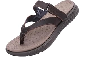 MGGMOKAY Chanclas Hombre Verano Flip Flops Playa Cuero Antideslizante Sandalias