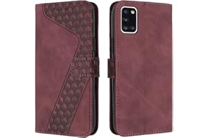 OKZone Cover per Samsung Galaxy A31, Custodia in Pelle Samsung A31, Antiurto Cover a Libro Galaxy A31 Magnetica Portafoglio Folio PU Pelle Flip Protettiva Caso con Wallet Case Cover (Rosso)