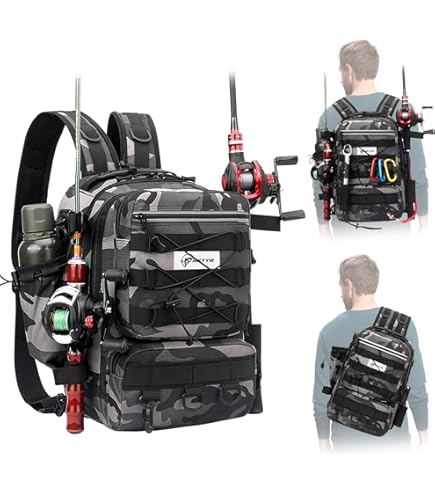 Sac à Dos De Pêche Avec Support De Canne à Pêche, Grande