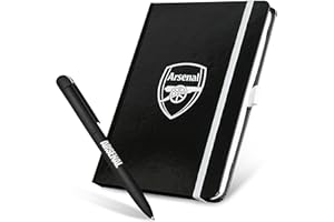 Arsenal F.C. Ensemble de papeterie avec carnet ligné et stylo à bille, fournitures de papeterie, fournitures de bureau, cadeaux de Noël pour homme