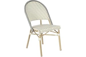 Oviala Chaise de terrasse bistrot Parisien en Aluminium et rotin Gris