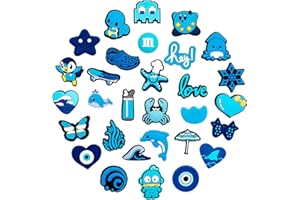 MAFHVV 30pcs Shoe Charms for Blue for Croc Charms, Clog Decoration Cartoon Anime Charms Shoe Accessories, Cartoon Pvc Shoe Charms Decoration for Kids Teens Boys Girls Men Women Party Birthday Gifts