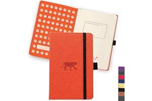 DINGBATS* NOTEBOOKS Dingbats - Wildlife Cuaderno De Bolsillo Con Páginas En Blanco, Tigre Anaranjado, A6 - Cuero Pu - Papel Crema, De 100 Gsm, A Prueba De Tinta