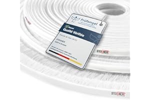 STEIGNER 5m Joint brosse adhésif pour porte coulissante BLANC, bande de brosse anti-poussière, hauteur 4 mm