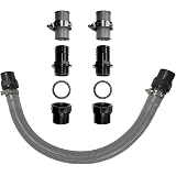 NON UTILIZZATO] Kit di collegamento per cisterna per acqua piovana, connettore pagoda in plastica da 25 mm, tubo di collegamento per cisterna per acqua piovana da 50 cm, include 2 attacchi per tubo c
