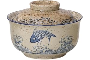 TUYINES Ceramiczna miska Ramen, zestaw na zupę, 800 ml, Pho, japońska miska na ramen w stylu vintage,na zboża, zupę, azjatyckie naczynia