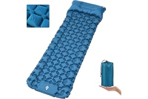 NHOWIN Isomatte Selbstaufblasend, 9CM Verdicktes Luftmatratze Camping mit Fußpresse Pumpe & Kissen, Tragbare Ultraleicht Isomatte Camping Matratze Aufblasbare Matratze Outdoor für Wandern Backpacking