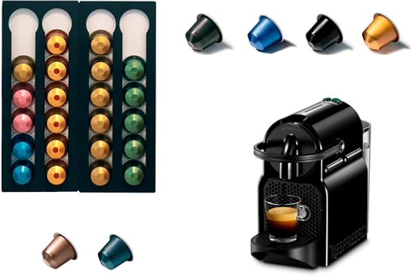 COVERBAGBCN - Ensemble de 2 Distributeurs Porte-Capsules de Café 24 unités | Compatible avec Nespresso | Support de Capsules en Méthacrylate | Versatile pour le Stockage de Capsules Café (noir mat)