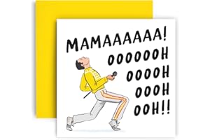 Huxters Mothers Day Card for Mum Birthday Card for Her - Mama Queen - Freddie Mercury - Funny Mother's - 14.8cm