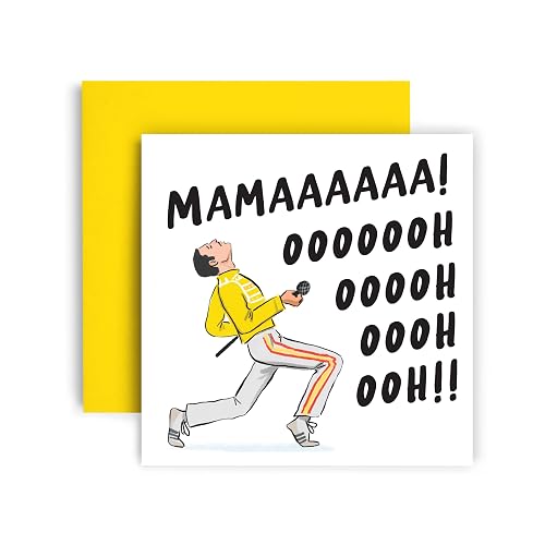 Huxters Mothers Day Card for Mum Birthday Card for Her - Mama Queen - Freddie Mercury - Funny Mother's - 14.8cm