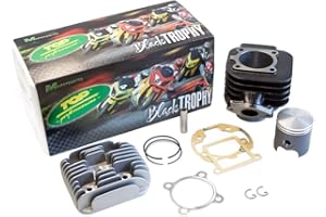 BOPPON Kit cylindre Top Performances Black Trophy 70 cm³ pour AC, avec culasse Aprilia, Amico (1991-1992), (à partir de 1993), GL, Sport, SR 50 (jusqu'à 1994), MBK, Booster, Slider, Yamaha, Bws, Stunt,