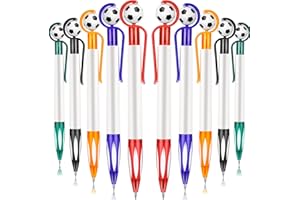 Dianelhall 20 Pièces Faveurs de Fête de Football Stylo à Bille en Forme de Football Stylo Rétractable Multicolore à Encre Noire de Football Stylo à Prise Souple de 1,0 mm à Pointe Moyenne, 5 Couleurs