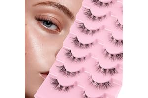 Parriparri Pestañas Postizas Naturales con 4 Clusters 7 Pares Pestañas Postizas De Ojo De Gato Reutilizable Cat Eye Lashes Wispy Eyelashes