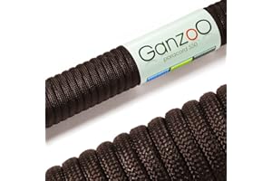 Ganzoo Paracord 550 linka do bransoletki, smycz, linka nylonowa 15 m, czekoladowa