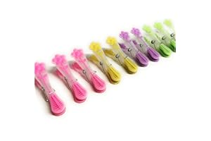 Kerafactum Mollette morbide con impugnatura morbida in set | mollette per biancheria da appendere calze da spiaggia | mollette adatte per cesto di mollette Flower Retro Style 10 pezzi