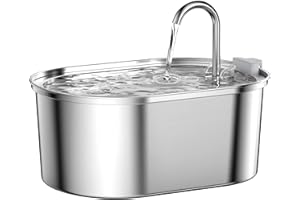 SOOFPET Fontaine a Eau Chat en Acier Inoxydable, 3,2L Fontaine à Eau pour Chat Automatique avec Pompe Silencieuse, Conception Passe au Lave-Vaisselle, Convient à Plusieurs Animaux