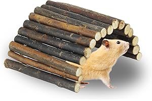 GREENKING Willow Bridge Hamster Bridge Pet Ladder Wooden Bridge For Small Animal Cage 170mm×280mm…