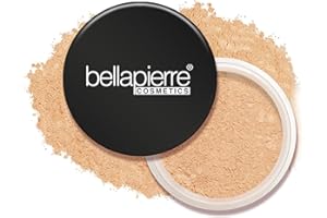 bellapierre Mineral Foundation Powder | Full Coverage SPF 15 | Vegan & Cruelty-Free | Oil & Talc Free | Hypoallergenic – 9 Grams - Latte